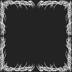 Neo-tribal frame with gothic, futuristic, abstract shapes, and cyber sigilism borders.