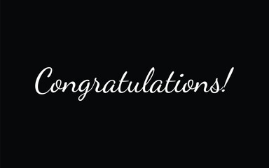 Congratulations hand drawn lettering. Calligraphy text composition isolated on white background. Vector lettering design