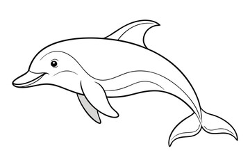 coloring page line art the porpoise black vector