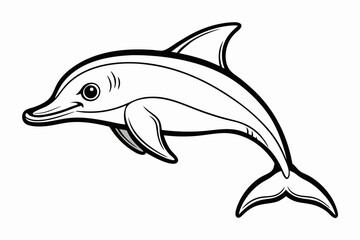 coloring page line art the porpoise black vector