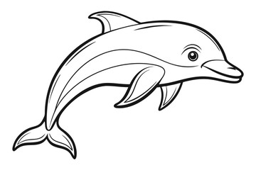 coloring page line art the porpoise black vector