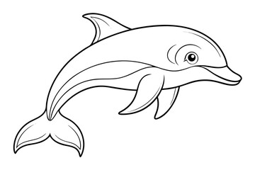 coloring page line art the porpoise black vector
