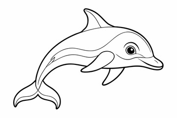 coloring page line art the porpoise black vector