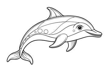 coloring page line art the porpoise black vector