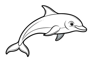 coloring page line art the porpoise black vector
