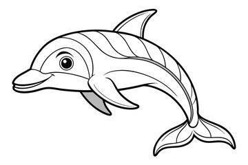 coloring page line art the porpoise black vector