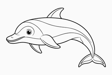 coloring page line art the porpoise black vector