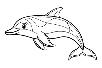 coloring page line art the porpoise black vector