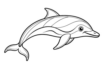 coloring page line art the porpoise black vector