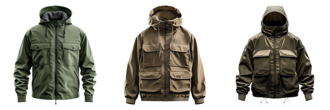 set of anorak isolated on transparent background