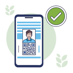 Modern virtual identity card design with digital security features