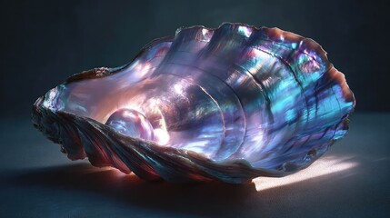  Glowing seashell on beach at night ocean landscape nature wallpaper