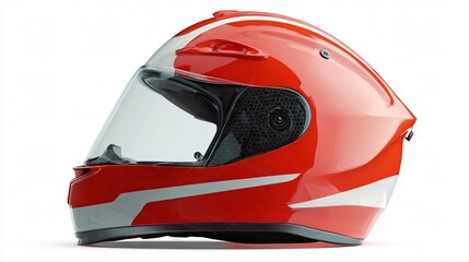 Fototapeta premium Professional Motorcycle Helmet Isolated on White Background