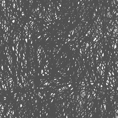 Seamless pattern with gray graphite pencil hatching. Black and white hand drawn texture. Expressive chaotic scribbles. Grunge pattern with uniform pencil scribbles