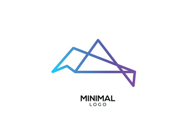 A line art icon logo of a mountain