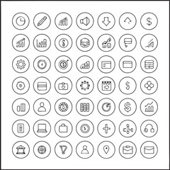 Business and Finance Thin Line Icon Set