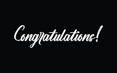 Congratulations hand drawn lettering. Calligraphy text composition isolated on white background. Vector lettering design
