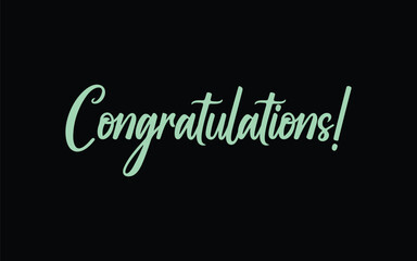 Congratulations hand drawn lettering. Calligraphy text composition isolated on white background. Vector lettering design