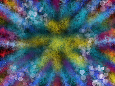 Abstract art with bokeh effect light circles.