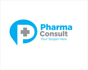 Fototapeta premium pharmacy consult logo designs for medical talk