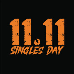 Minimal Red Singles Day Poster Featuring Bold 11.11 Typography. Red Singles Day Poster, Singles Day Poster, Singles Day.