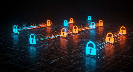 Network Security with Digital Padlocks Protecting Data Flow on Dark Surface
