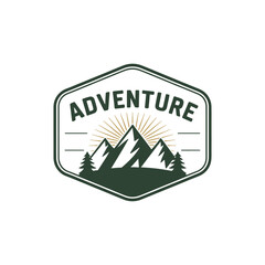 Modern and minimalist vector and abstract logo Unique adventure mountain logo