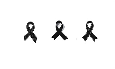 Black awareness ribbon symbolizing mourning and remembrance