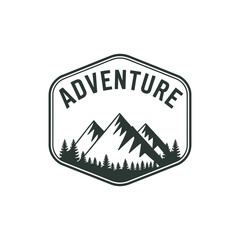 Modern and minimalist vector and abstract logo Unique adventure mountain logo