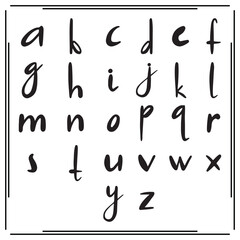 Handwritten Alphabet Letters Set - Elegant Script Font, Calligraphy Style Letters for Creative Design, Typography, and Art Use