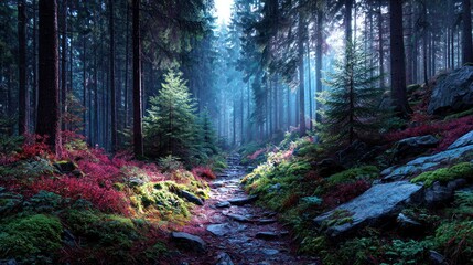 Obraz premium Mystical forest path