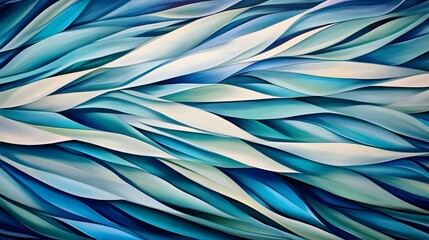 Abstract Blue and White Wave Pattern Art Print