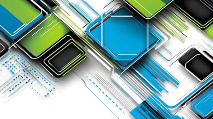 Abstract Geometric Shapes Background Design Modern Technology