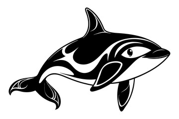 coloring page line art the orca black vector
