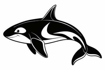 coloring page line art the orca black vector