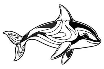 coloring page line art the orca black vector
