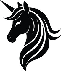 Black Unicorn Head Icon