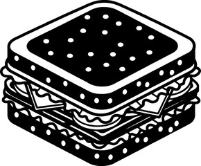 Vector art of delicious sandwich isolated on white background