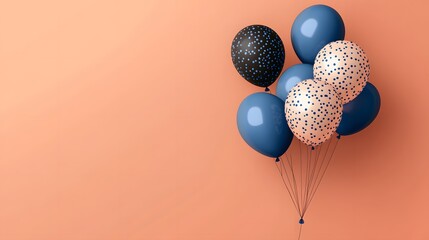 Elegant Blue and Peach Balloons Festive Party Decor