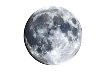 Moon isolated on white or transparent png