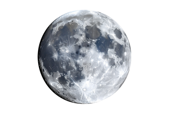 Moon isolated on white or transparent png