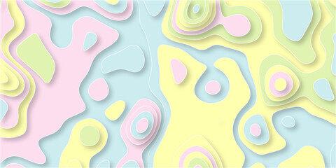 Colorful papercut and multilayer cutout geometric pattern on vector. papercut style design for background. Modern background for placards, poster, invitation, covers and other. Vector illustration. 