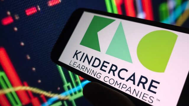 Konskie, Poland - July 31, 2025: KinderCare Learning Companies logo displayed on mobile phone