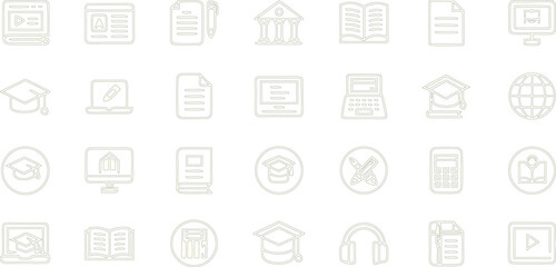 Education Icons Collection learning online