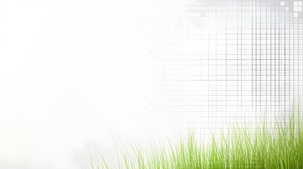 Abstract Green Grass Nature Background with Grid Pattern