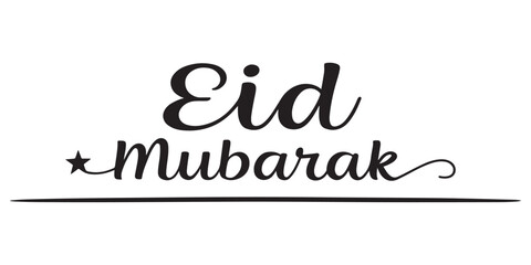 Elegant Eid Mubarak Illustration Showcasing Calligraphic Design and a Star Symbol Evoking Festive Celebrations and Cultural Significance