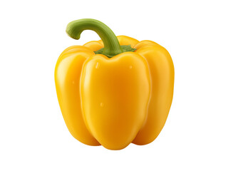 A yellow bell pepper isolated on a transparent background in PNG format.