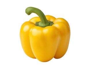 A yellow bell pepper isolated on a transparent background in PNG format.