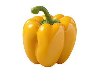 A yellow bell pepper isolated on a transparent background in PNG format.