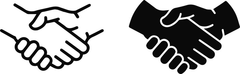 Fototapeta premium Handshake Vector Illustration – Business Partnership, Trust Agreement, Corporate Cooperation Icon